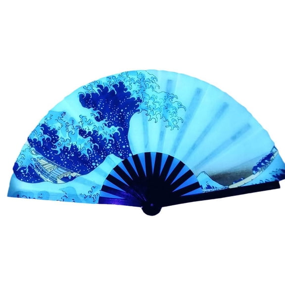 Gvyyzp Wmool Gradient Colorful Reflective Foldable Fan Chinease/Japanese Style Props Kung Dance Fan Party Fan Photography Fu