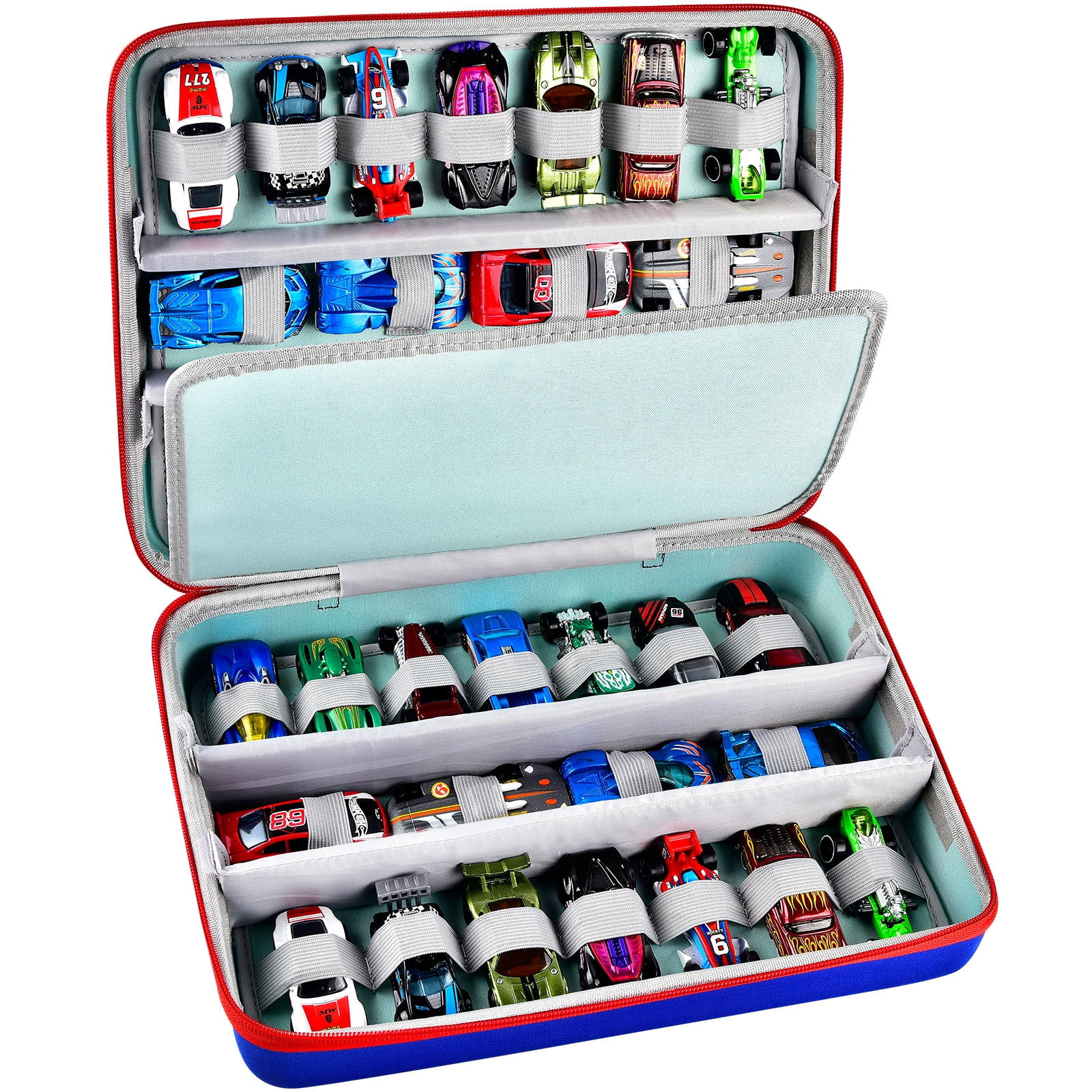 Gwcase Toy Car Organizer Case for Hotwheels Cars/ for Matchbox Cars Holds 36pcs Cars, Box Only, Size: One size, Blue
