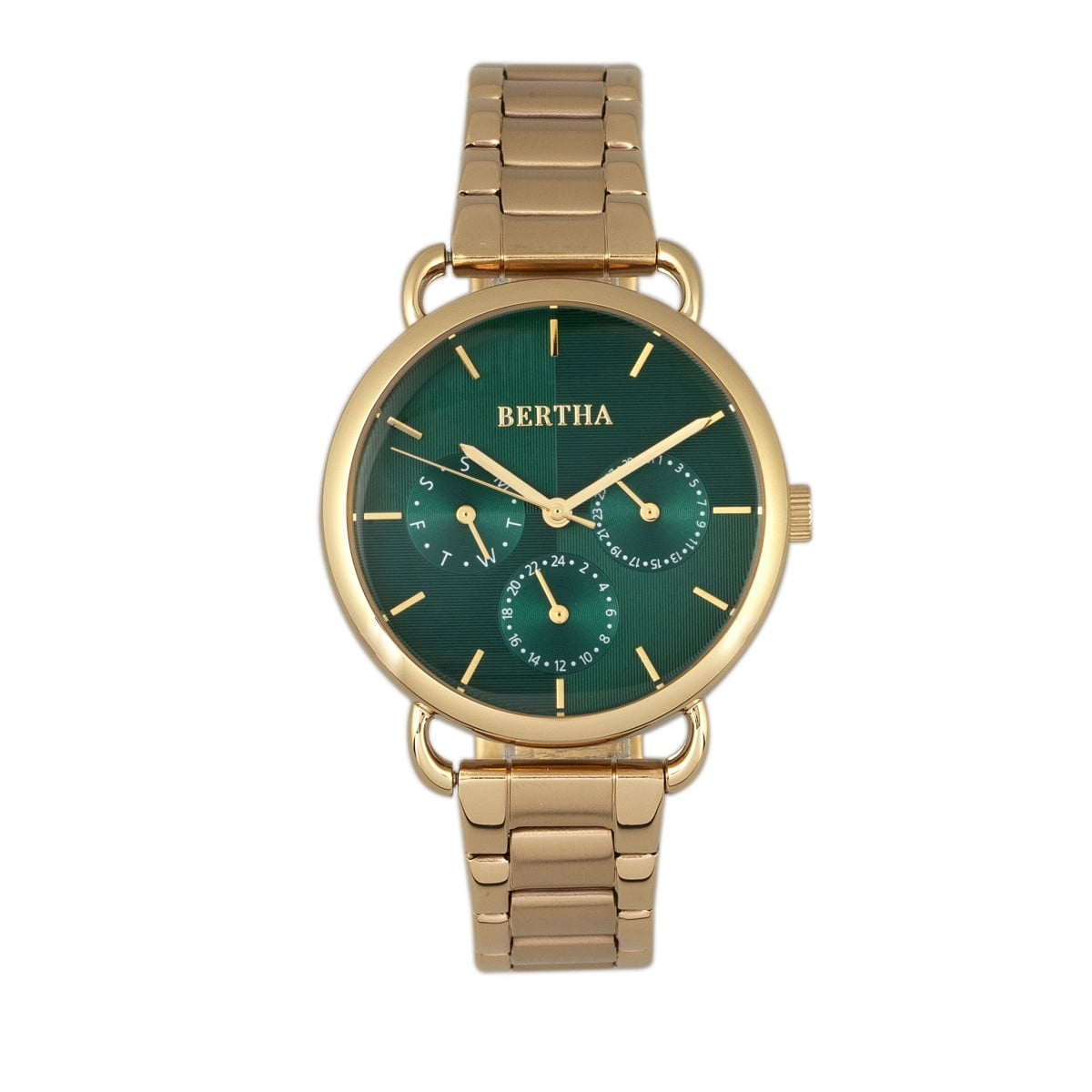 NWT Bertha Gwen Black Dial Ladies Watch Bertha Gwen Ladies Watch w/Day/Date - Rose Gold/Black main image 3