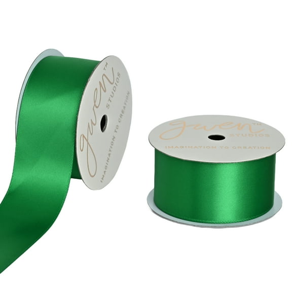 Gwen Studios 1.5" Green Satin Ribbon, 7 Yards