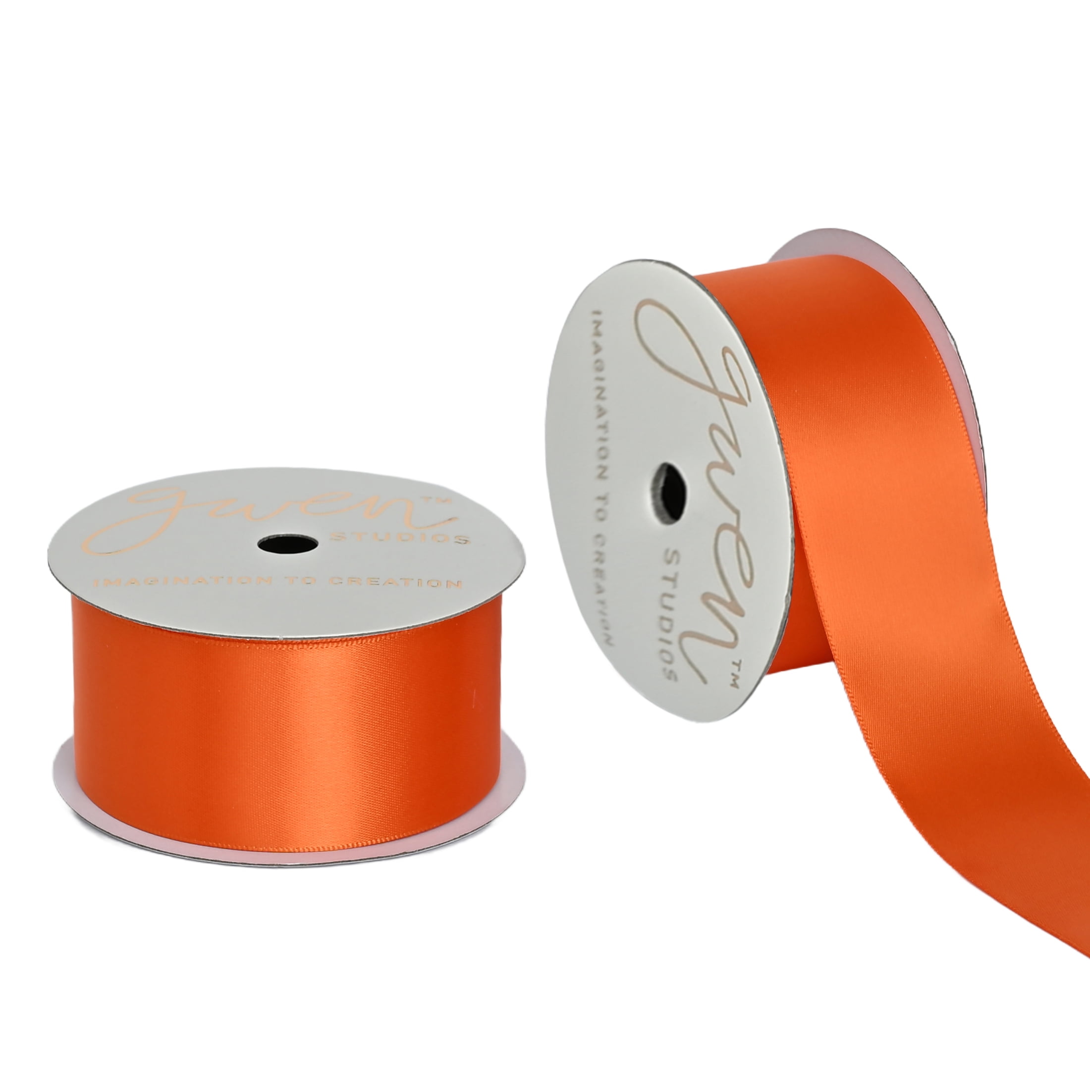 Gwen Studios 1.5" Orange Satin Ribbon, 7 yards