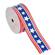 Gwen Studios 1.5" Patriotic Red, White, and Blue Stars and Stripes Grosgrain Ribbon, 3 Yards