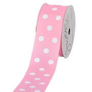 Gwen Studios 1.5" Pink with White Dots Grosgrain Ribbon, 3 Yards
