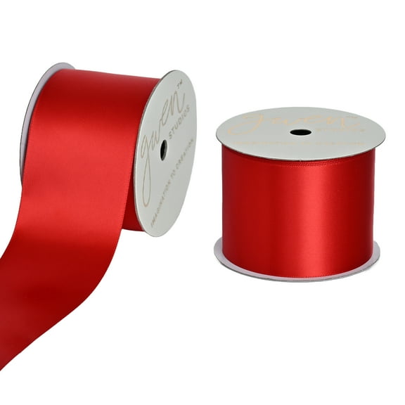 Gwen Studios 2.25" Red Satin Ribbon, 7 Yards