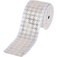 thumbnail image 1 of Gwen Studios 2.5" White Satin Wire Edge Ribbon with Gold Metallic Trellis, 3 Yards, 1 of 7