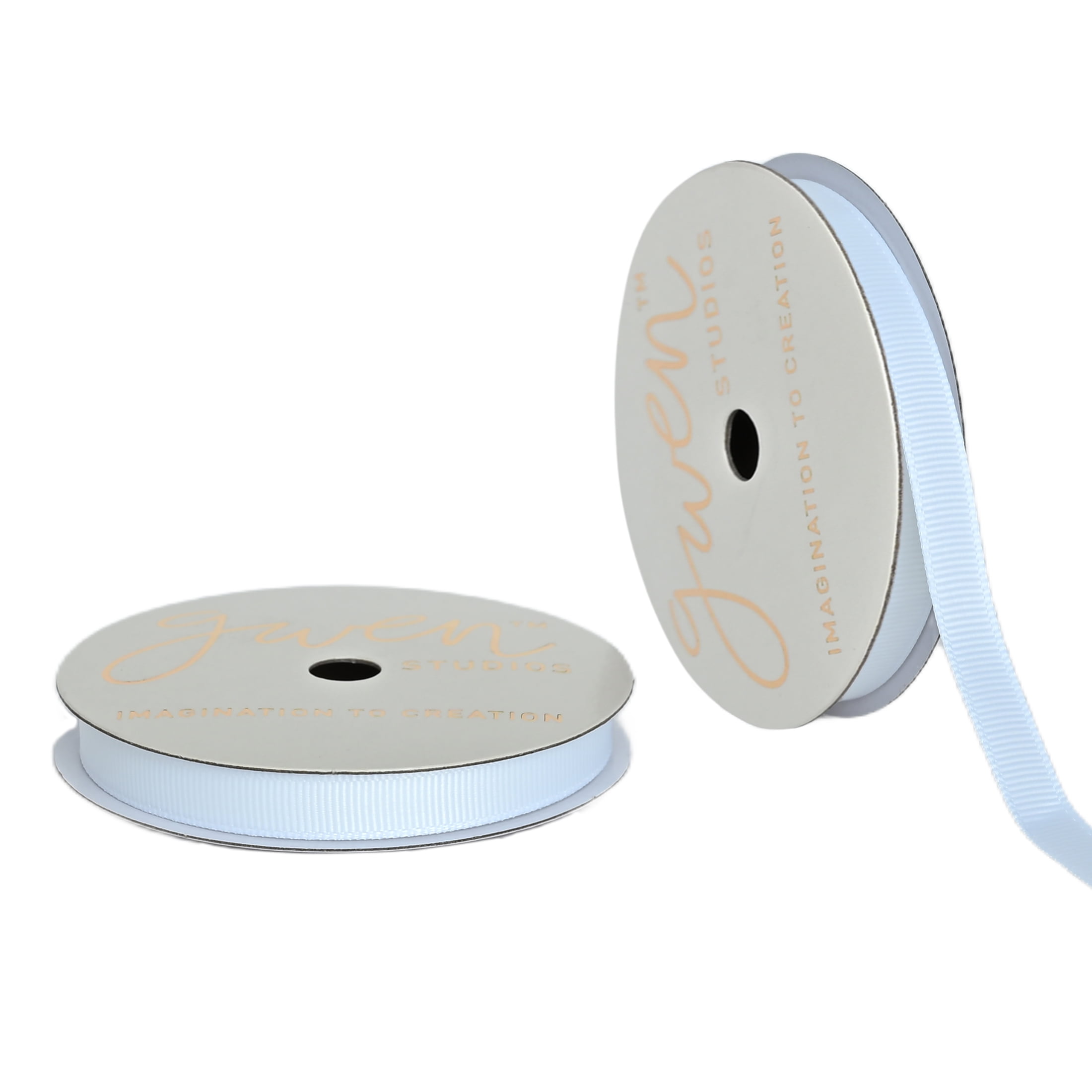 Gwen Studios 3/8" White Grosgrain Ribbon, 7 Yards