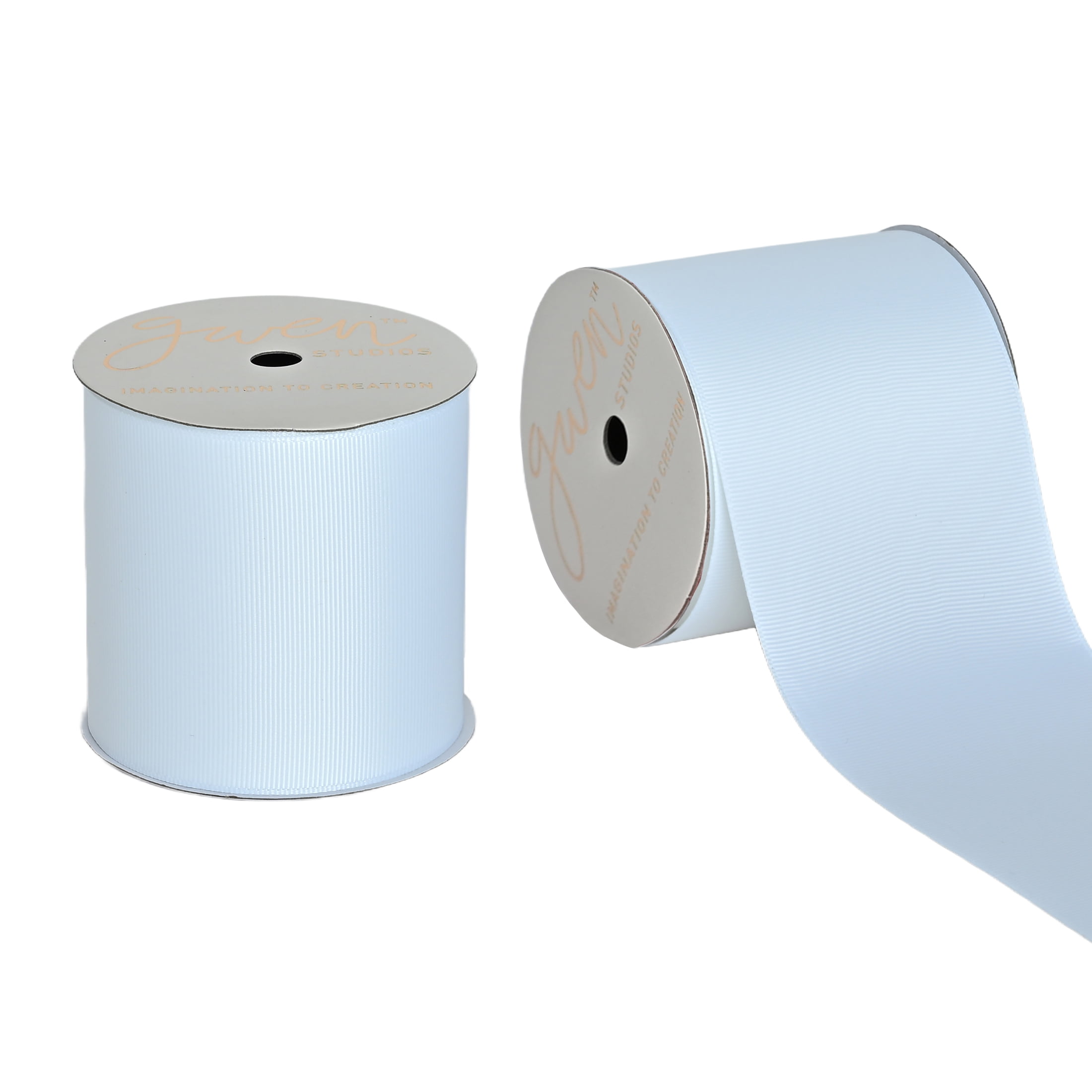 Gwen Studios 3" White Grosgrain Ribbon, 3 yards