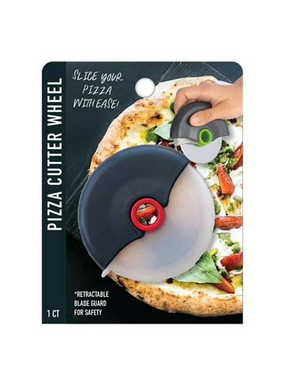 Gwen Studios 4" Ergonomic Stainless Steel Pizza Cutter Wheel with Rubberized Grip