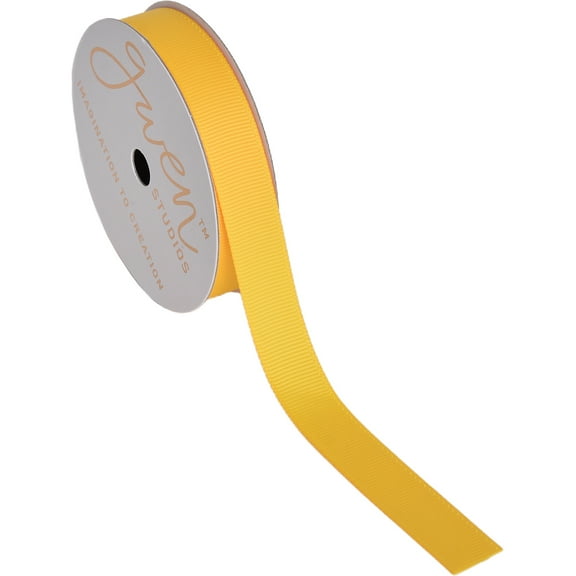 Gwen Studios 5/8" Yellow Grosgrain Ribbon, 3 Yards