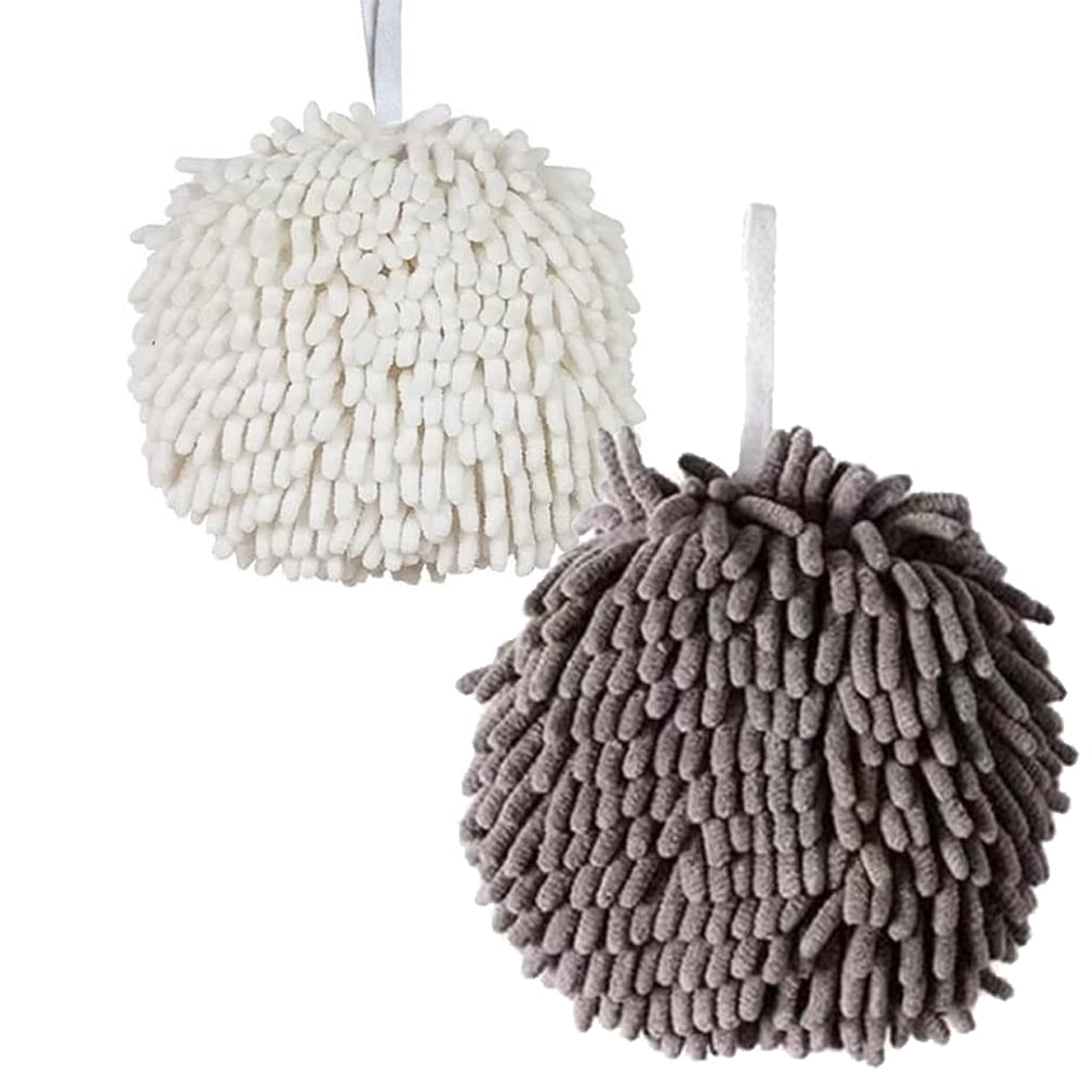 Gwen Studios 7.5" Microfiber Chenille Fluffy Body Scrub Sponge, Gray or White