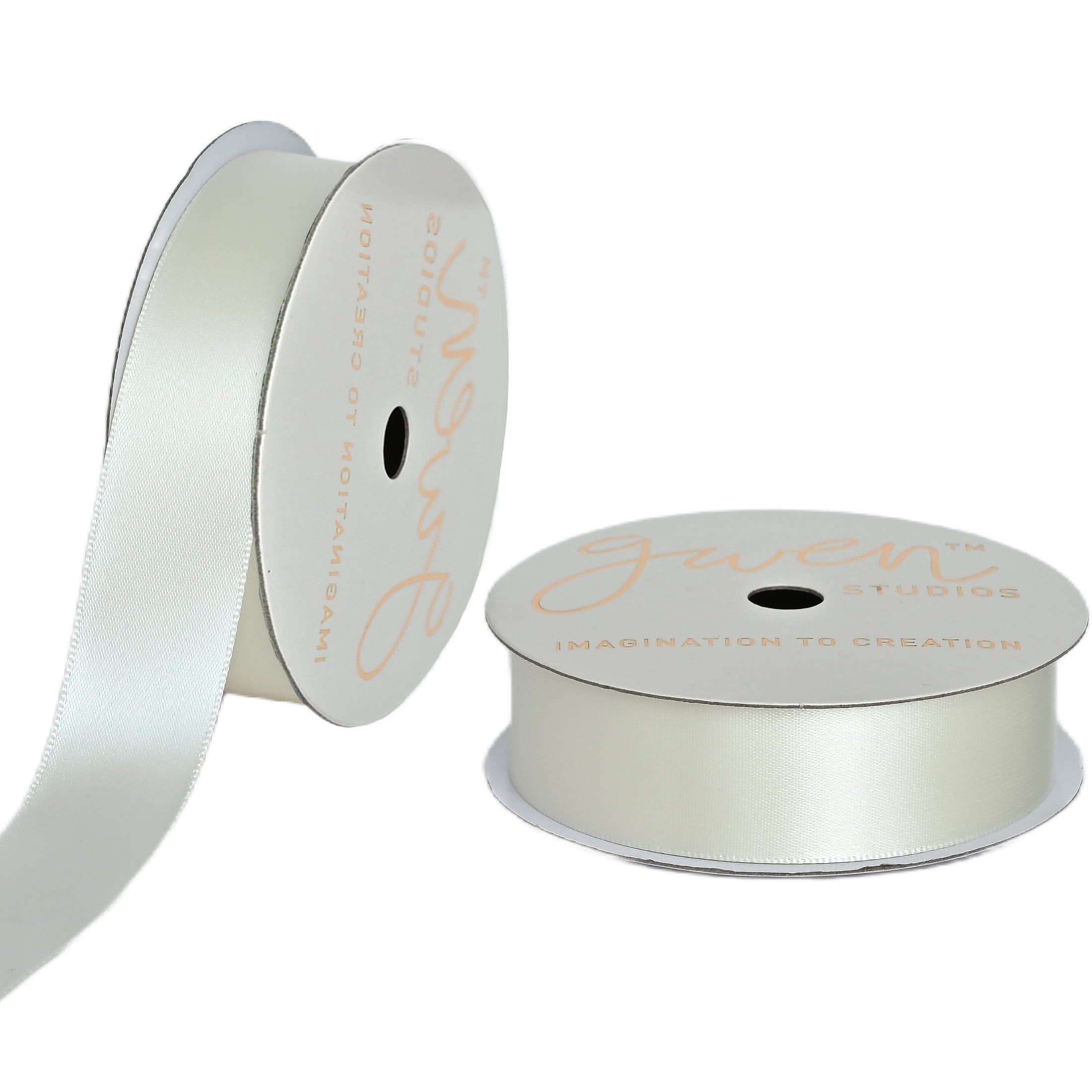 Gwen Studios 7/8" Cream Satin Ribbon, 7 yards