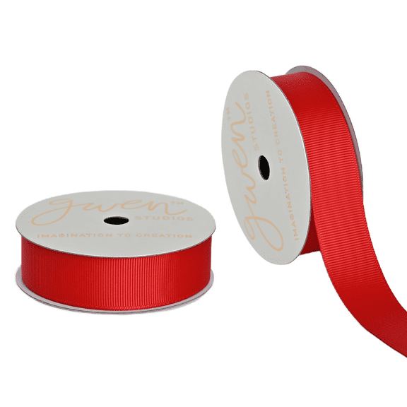 Gwen Studios 7/8" Red Grosgrain Ribbon, 7 Yards