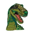 thumbnail image 1 of Gwen Studios Embroidered Green T-Rex Dinosaur Iron-on Patch Applique, 2.6" x 3.5", 1 of 6