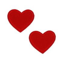 Gwen Studios Embroidered Red Heart Iron-on Patch Appliques, 1.45" x 1.4", 2CT