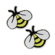 Gwen Studios Embroidered Yellow Bumble Bee Iron-on Patch Appliques, 1" x 1.1", 2CT