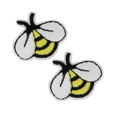 Gwen Studios Embroidered Yellow Bumble Bee Iron-on Patch Appliques, 1" x 1.1", 2CT