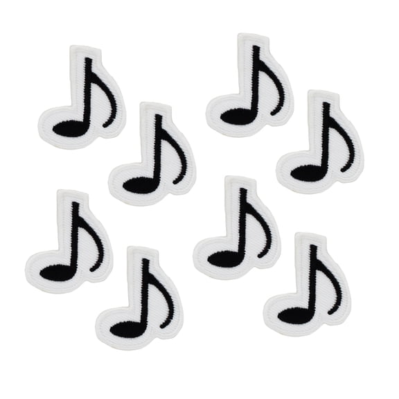 Gwen Studios Music Note Embroidered Iron-on Patch Appliques, 1.2" x 1.5", 16CT