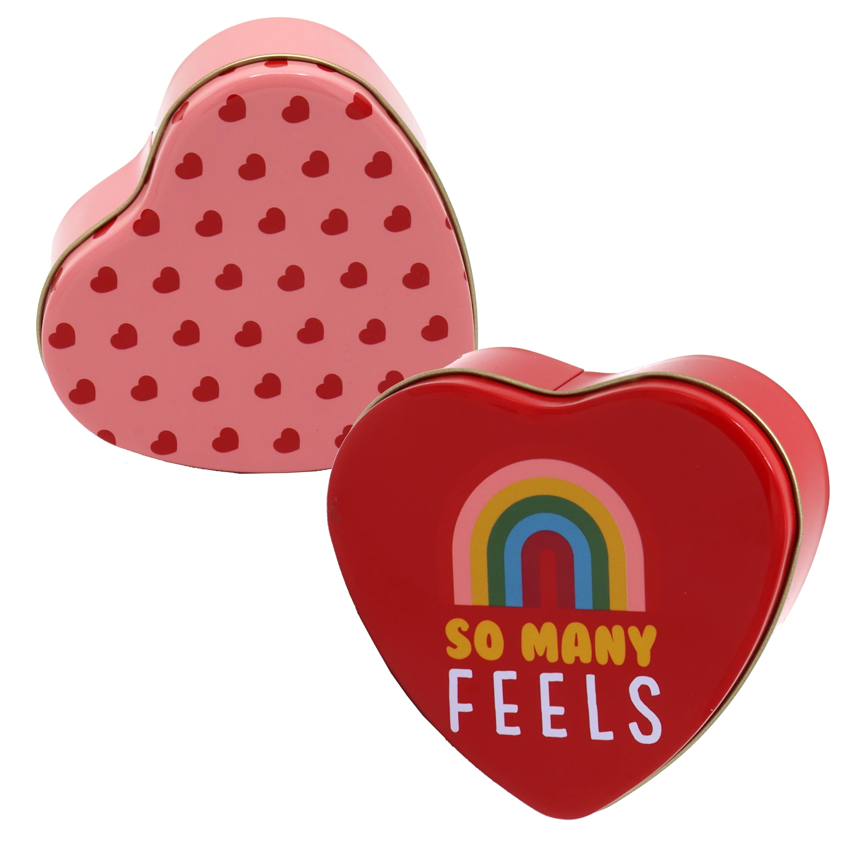 Gwen Studios Pink and Red Valentine's Day Heart-Shaped Gift Tin Boxes, 2 Styles