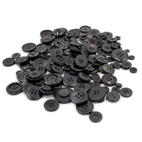 Gwen Studios Plastic Sewing Buttons Value Pack, 3.5 oz., Assorted Sizes, Black