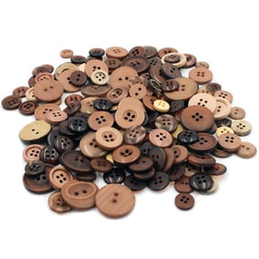 Gwen Studios Plastic Sewing Buttons Value Pack, 3.5 oz., Assorted Sizes, Brown
