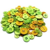 Gwen Studios Plastic Sewing Buttons Value Pack, 3.5 oz., Assorted Sizes, Green