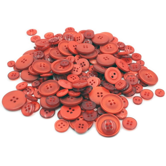 Gwen Studios Plastic Sewing Buttons Value Pack, 3.5 oz., Assorted Sizes, Red