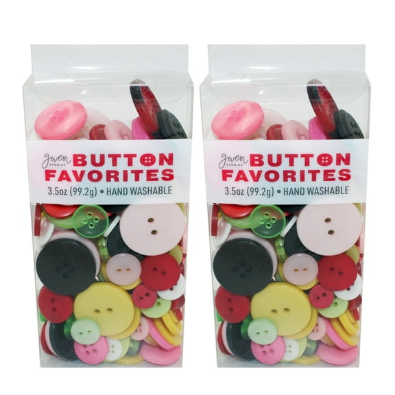 Gwen Studios Plastic Sewing Buttons Value Pack, 7 oz., Assorted Sizes, Multicolor