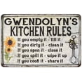 thumbnail image 1 of Gwendolyn's Kitchen Rules Chic Sign Vintage Decor 8 x 12 High Gloss Metal 208120032267, 1 of 1