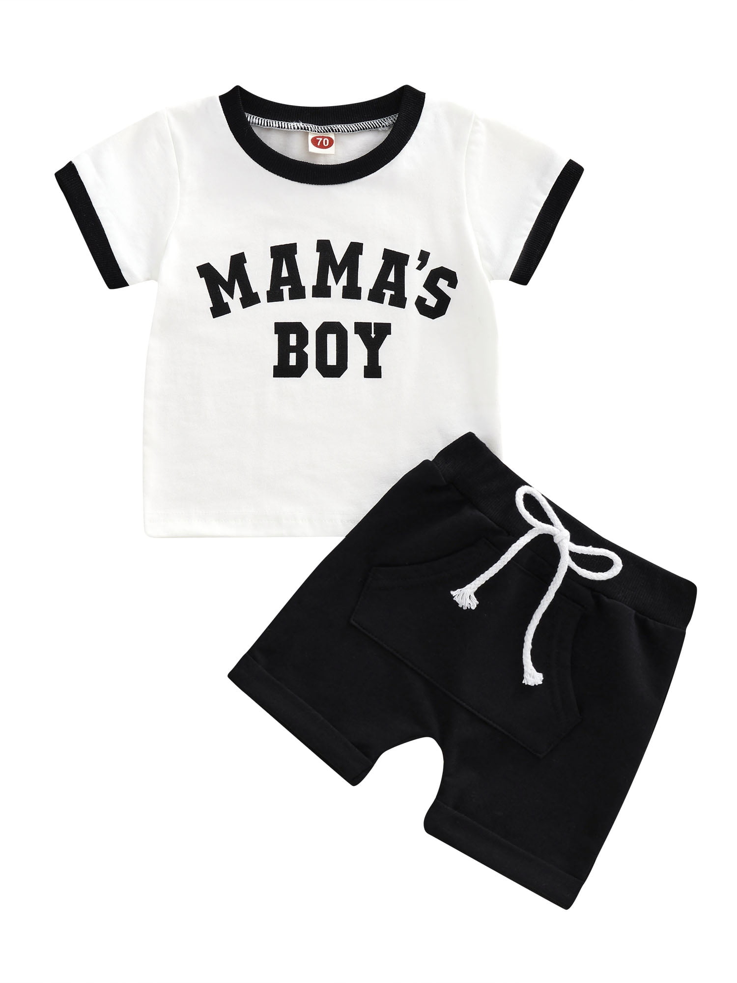 Gwiyeopda 024 Months Baby Boy Short Sleeve TShirt and Shorts Set,Twopiece