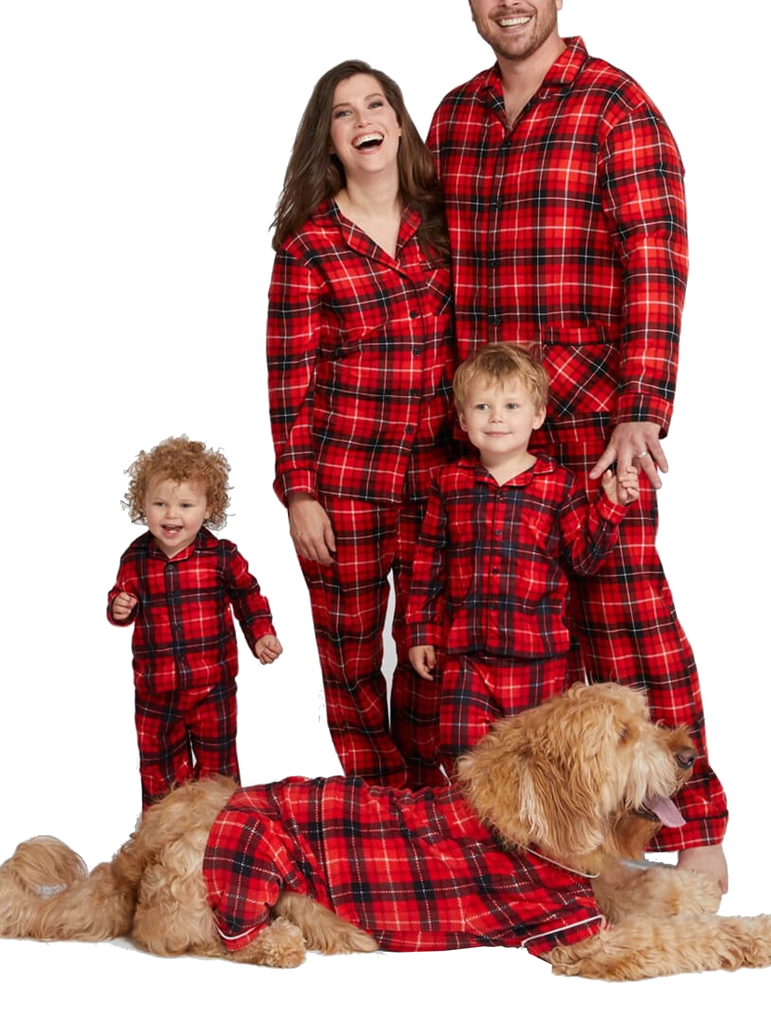Gwiyeopda Family Matching Christmas Pajamas Set Red Plaid Pjs Pyjama