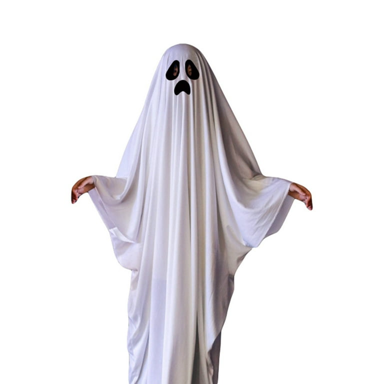 Gwiyeopda Halloween Ghost Costume Spooky Ghost Cloak Trick or Treat Dress  Up Party Prop for Kids Adults 