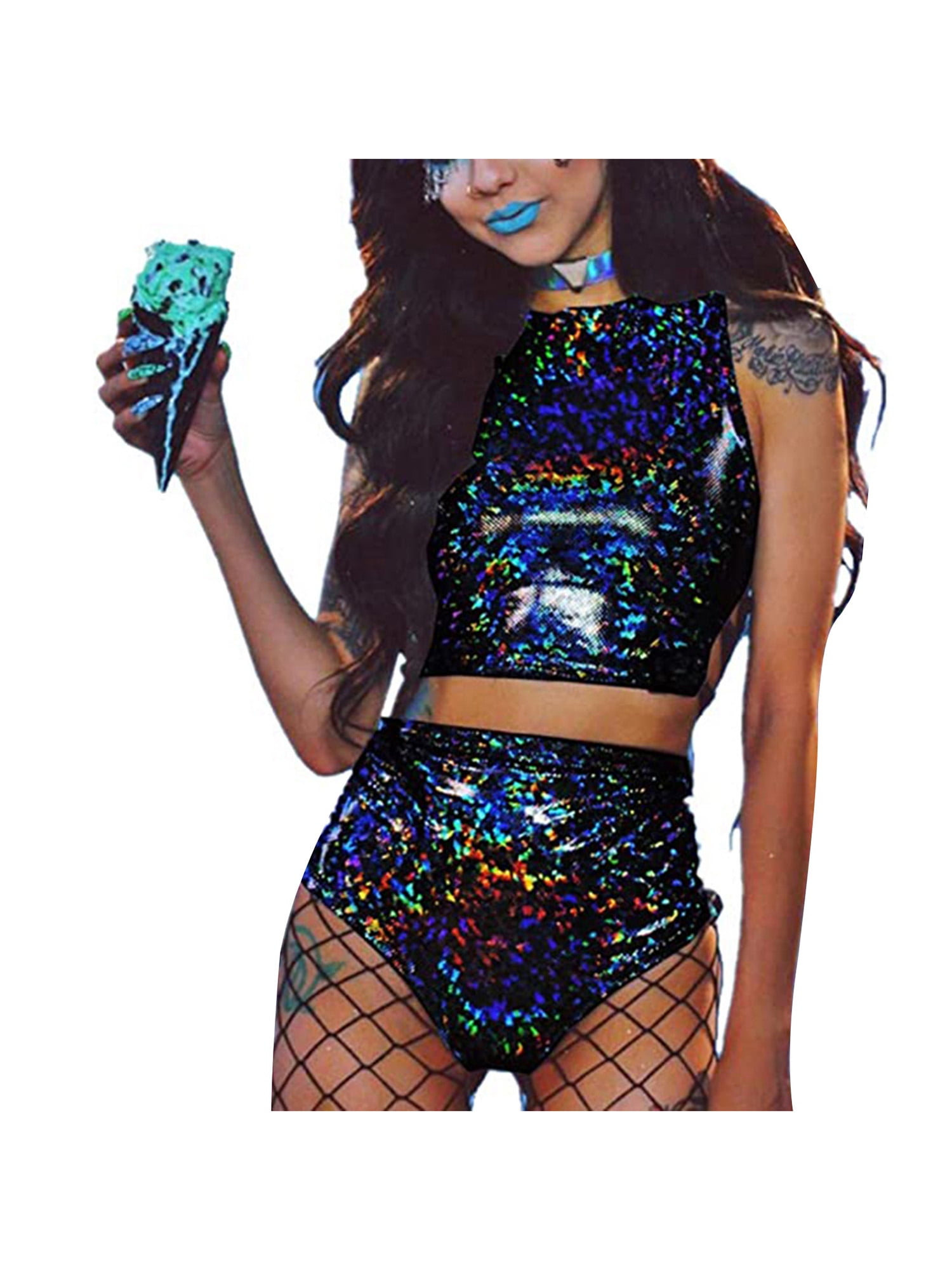 Two piece sale rave outfits