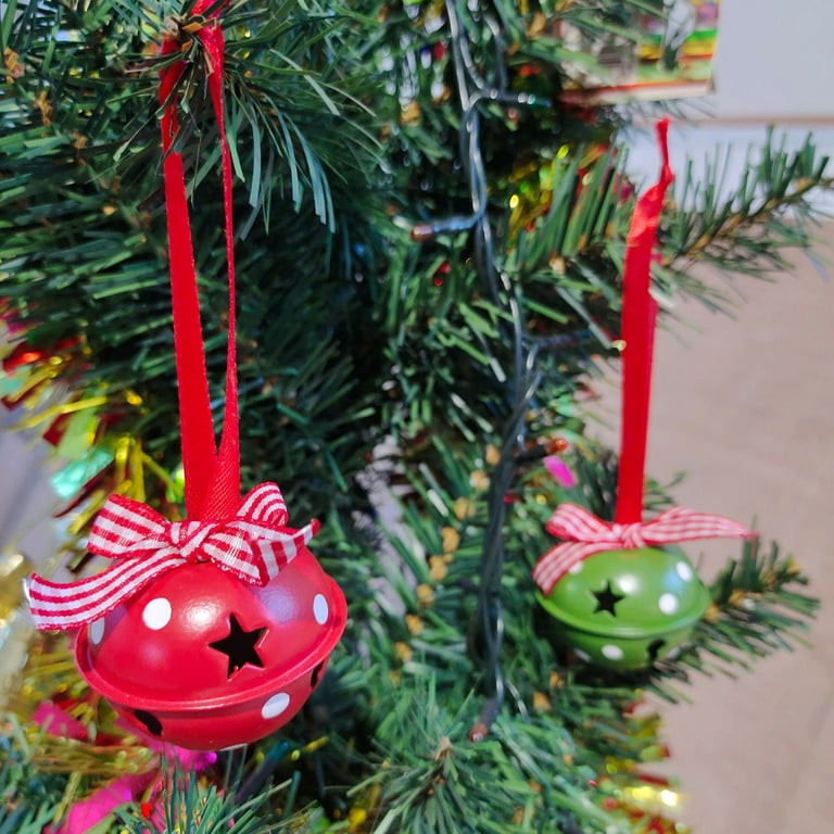 Handmade Aluminum Wire Christmas Tree Earrings With Jingle Bells