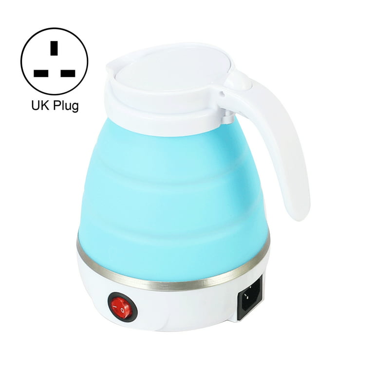 Gwong 1L Electric Kettle Foldable Space-saving ABS Camping Water Kettle for  Home(Blue UK Plug)