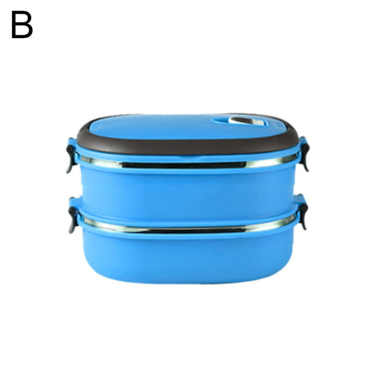 Wholesale Thermal Bento Box Food Container - 580mlx2, Asst BLUE