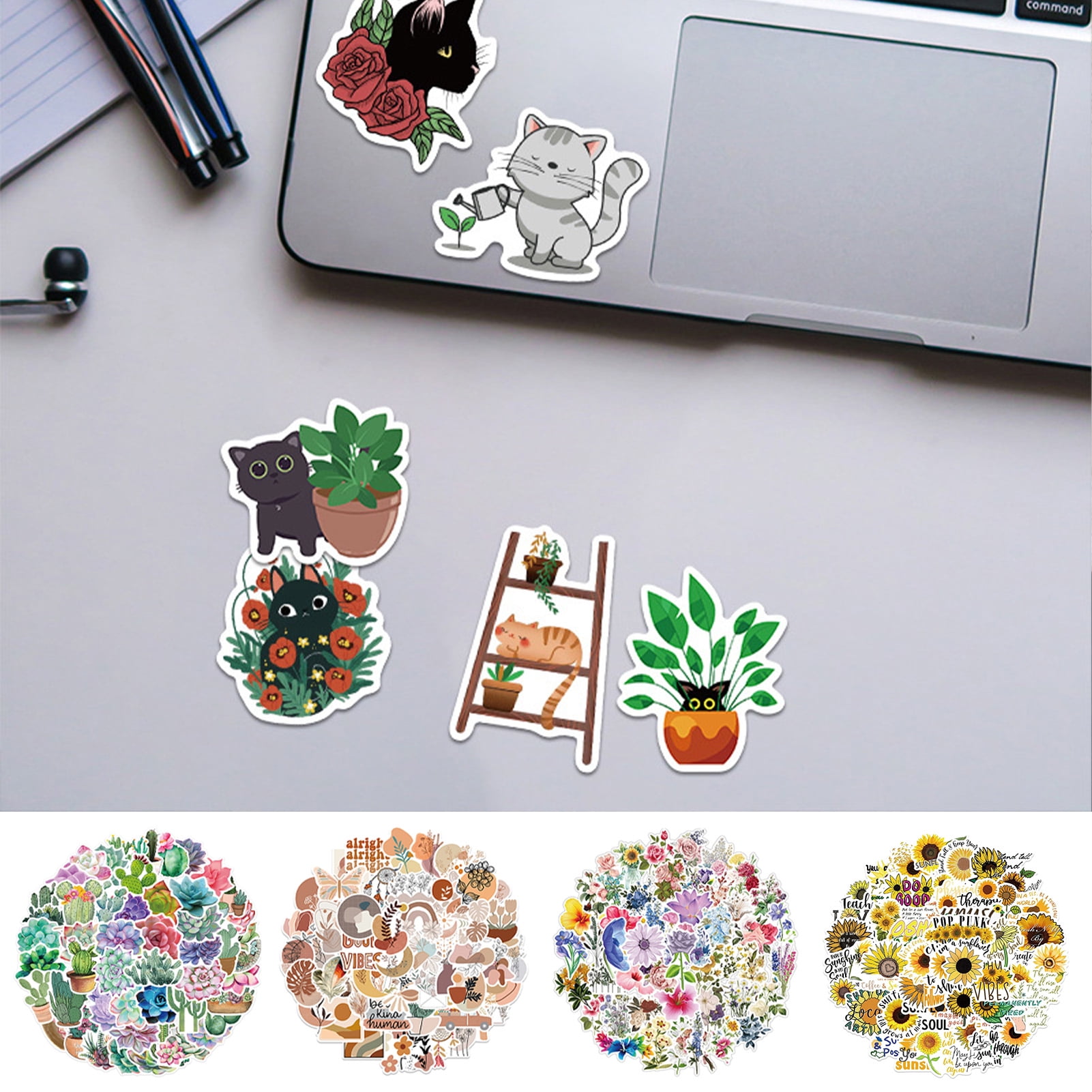 10/30/50pcs Cute Daisy Stickers Aesthetic Flower Decals Diy