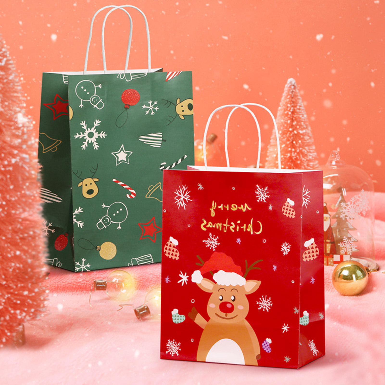 6 Pack Jumbo Christmas Gift Wrapping Bags for Oversized Holiday Present, Large  Plastic Sacks with Strings, Xmas Gingerbread Man, 36 x 48 in