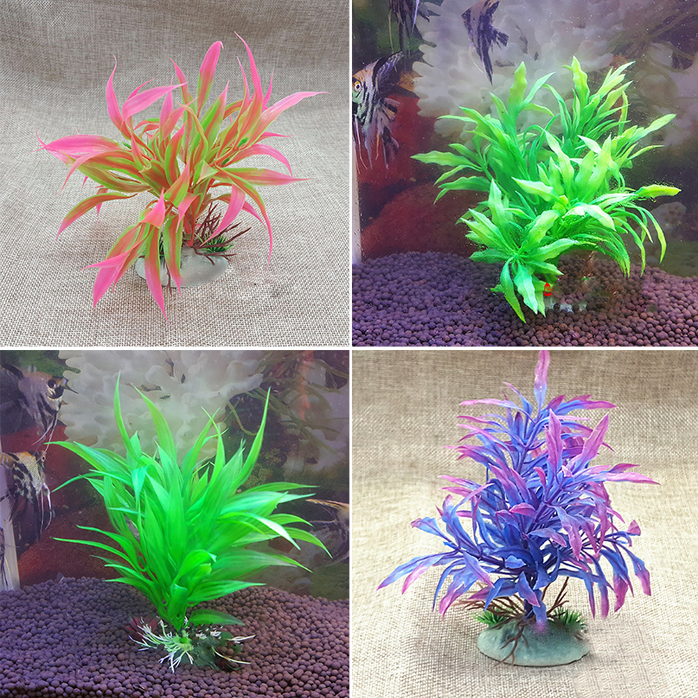 Gwong Artificial Ornament Plastic Plant Aquarium Fish Tank Fake Grass