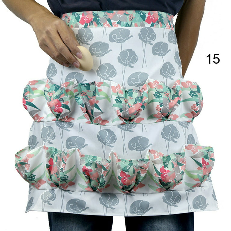 Gwong Kitchen Farm Hen Print Two-row Chicken Egg Collecting Gathering Apron  Pocket(Type 8#) 