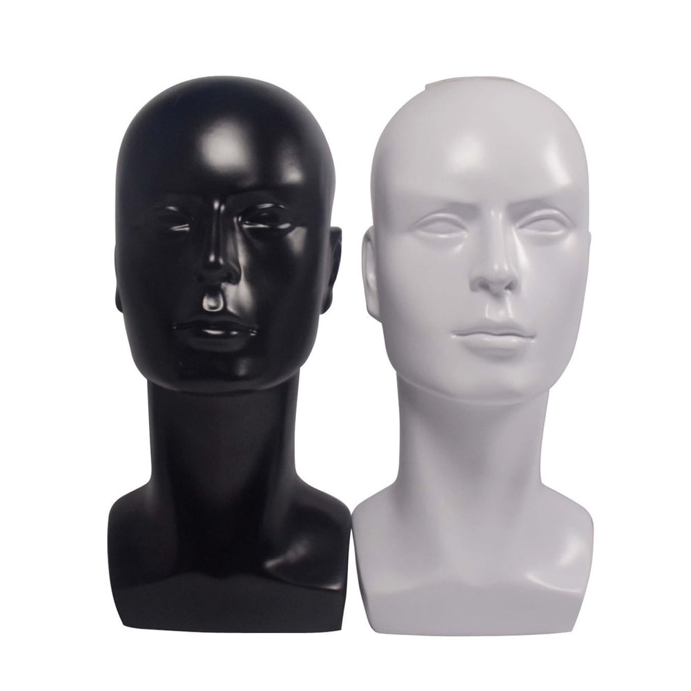 BLTYXT PVC Male Mannequin Head Professional Manikin Training Head for  Display Headphone Game Console Hats Wigs Jewellery Glasses Facemask Caps  Model