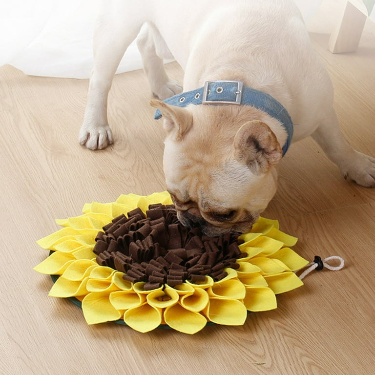 Gwong Sunflower Shape Dog Snuffle Mat Puppy Training Sniffing