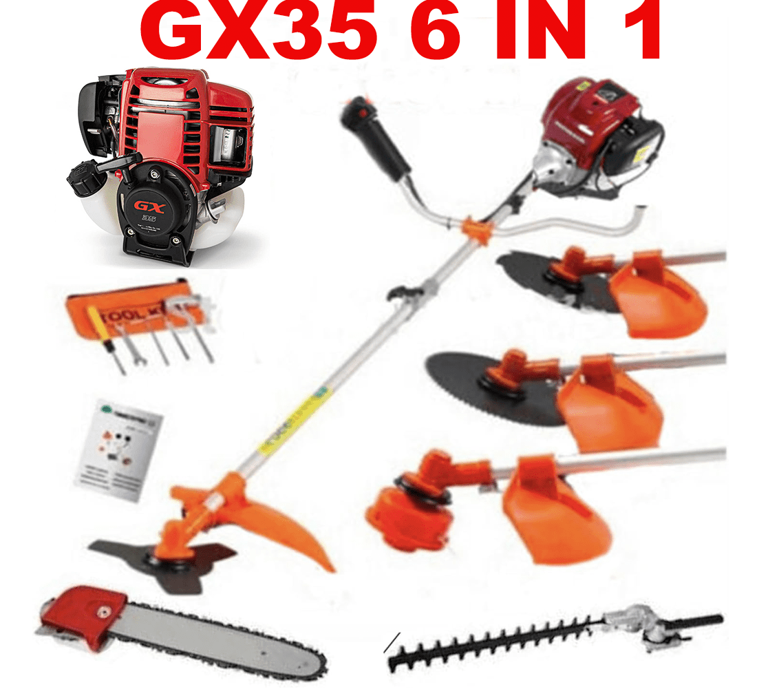 Gx35 brush cutter 6 in 1 weed trimmer hedge trimmer pole saw 4 strokes garden machine