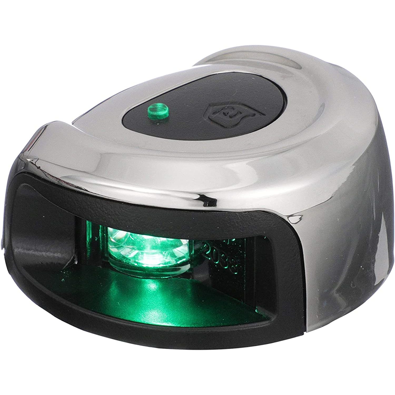GxIne NV2012SSG7 LightArmor 2Mile Navigation Deck Mount Sidelight, Green LED Lighting, Round