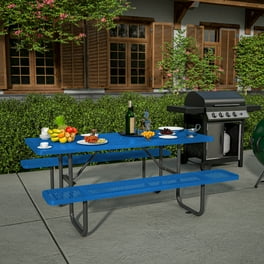 Aoodor 5.17ft Aluminum Picnic Table 3 Piece Portable Picnic Table Bench Set 79.2lb Walmart