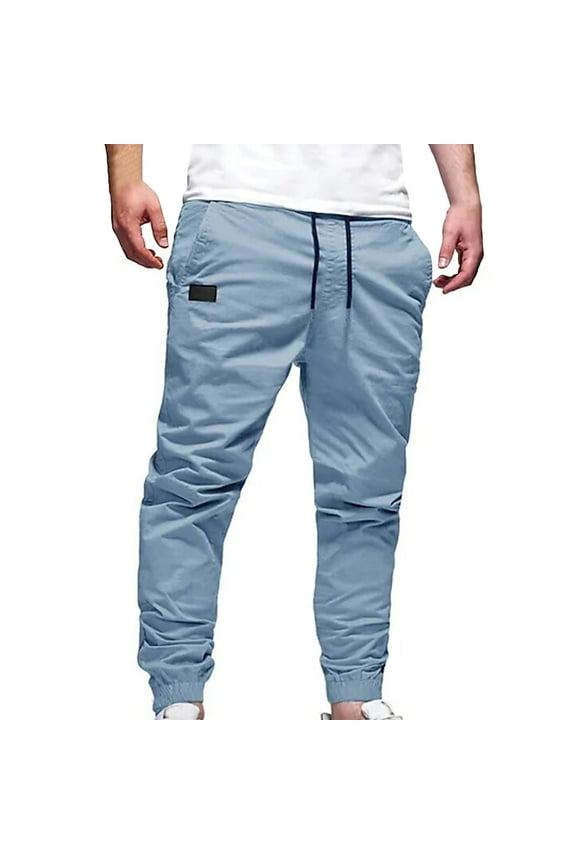 Cargo Trousers for Men with Pocket Men's Joggers Sweatpants Casual Track Bottoms with Drawstring Elastic Waist Man Jogger Pants Baggy Jogging Running Lounge Pants