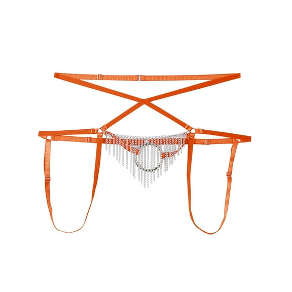 Gxdcog Men's Enhancing G-String Harness Underwear Hollow Out Jockstrap Panties Thongs Comfortable Breathable Jock Strap Bikini Briefs T-Back With Front Tassels