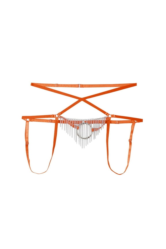 Men's Enhancing G-String Harness Underwear Hollow Out Jockstrap Panties Thongs Comfortable Breathable Jock Strap Bikini Briefs T-Back With Front Tassels