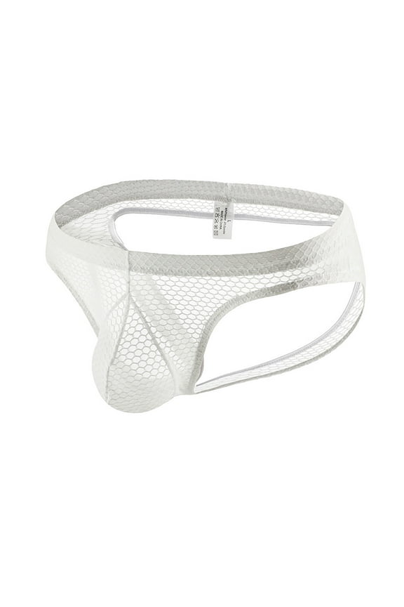 Men's Sexy Thong See Through G-String Bulge Pouch Male Lingerie Mesh Breathable Underwear Briefs Soft Panties Hot Underpants Gift for Boyfriend