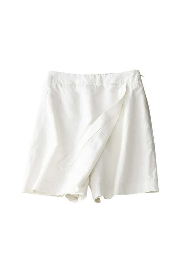 Skorts Skirts for Women Mini Wrap Skirt Beach Flowy Linen Cotton High Waisted Shorts for Summer