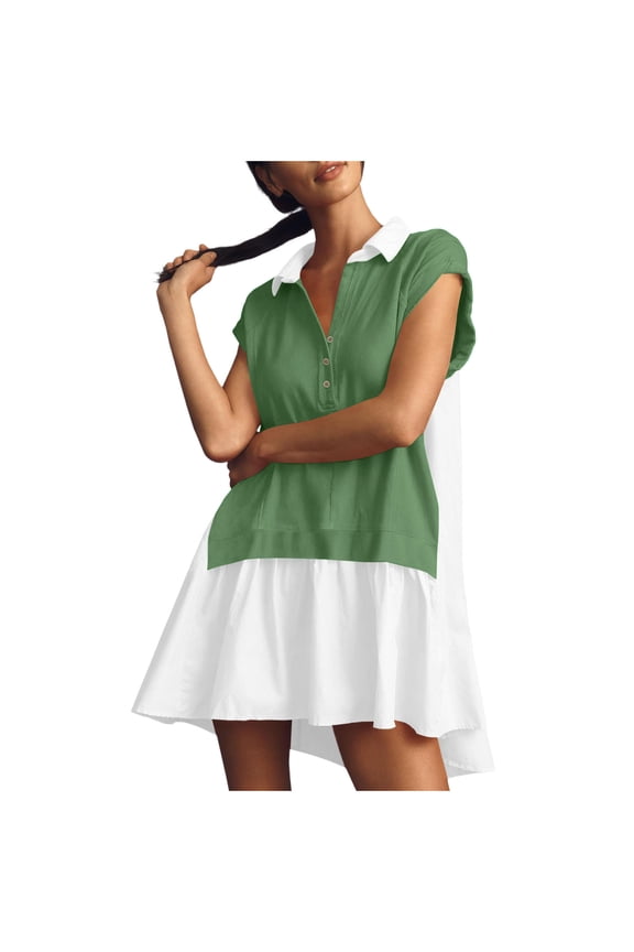 Women Golf Tennis Dress Short Sleeve Activewear Workout Athletic Pleated Dresses Sports Wear